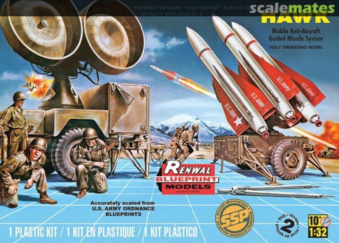 Boxart Hawk mobile Anti-Aircraft Guided Missile System 85-7813 Revell/Renwal