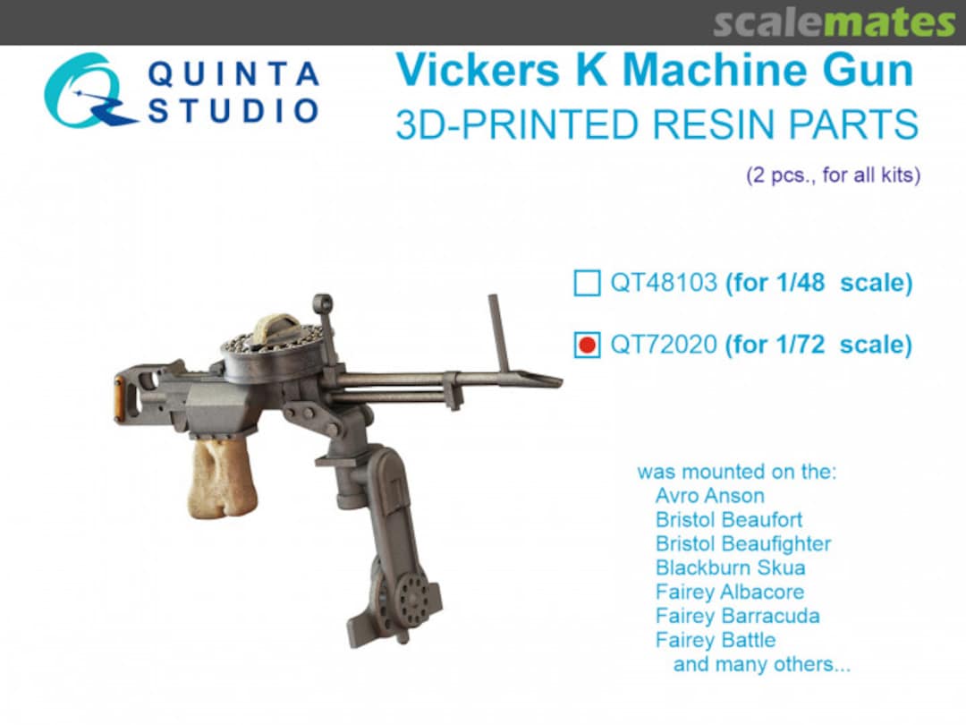 Boxart Vickers K Aircraft Machine Gun (2 pcs) QT72020 Quinta Studio Boxart Vickers K Aircraft Machine Gun (2 pcs) QT72020 Quinta Studio
