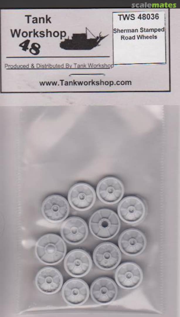 Boxart Sherman Stamped Road Wheels TWS48036 Tank Workshop Boxart Sherman Stamped Road Wheels TWS48036 Tank Workshop