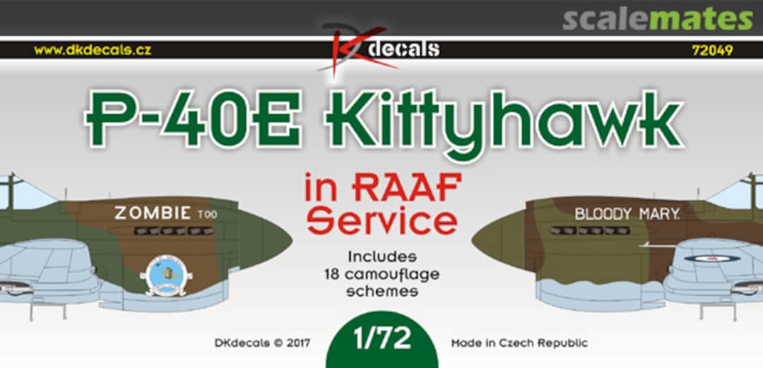 Boxart P-40E Kittyhawk 72049 DK Decals Boxart P-40E Kittyhawk 72049 DK Decals