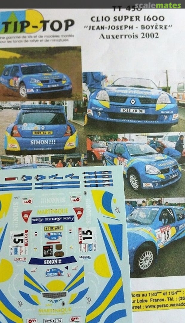 Boxart Renault Clio S1600 (9025 XG 74) "SIMON!!!" TT450 TIP-TOP Boxart Renault Clio S1600 (9025 XG 74) "SIMON!!!" TT450 TIP-TOP