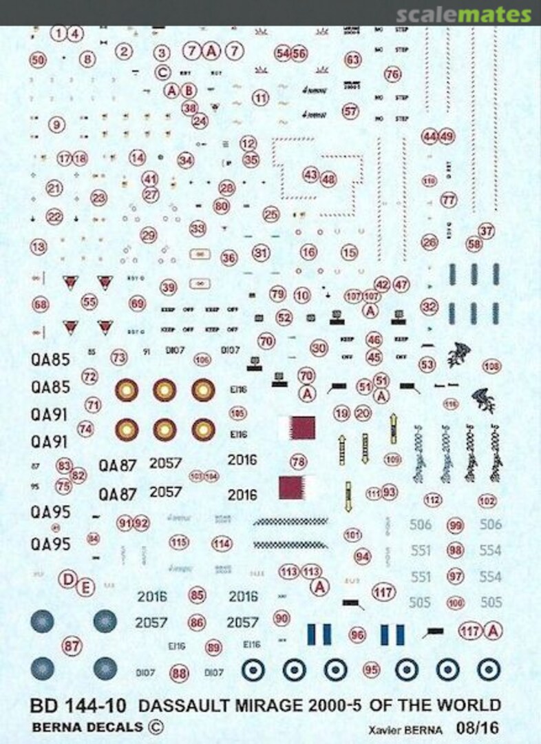 Boxart Dassault Mirage 2000-5 BD 144-10 Berna Decals Boxart Dassault Mirage 2000-5 BD 144-10 Berna Decals