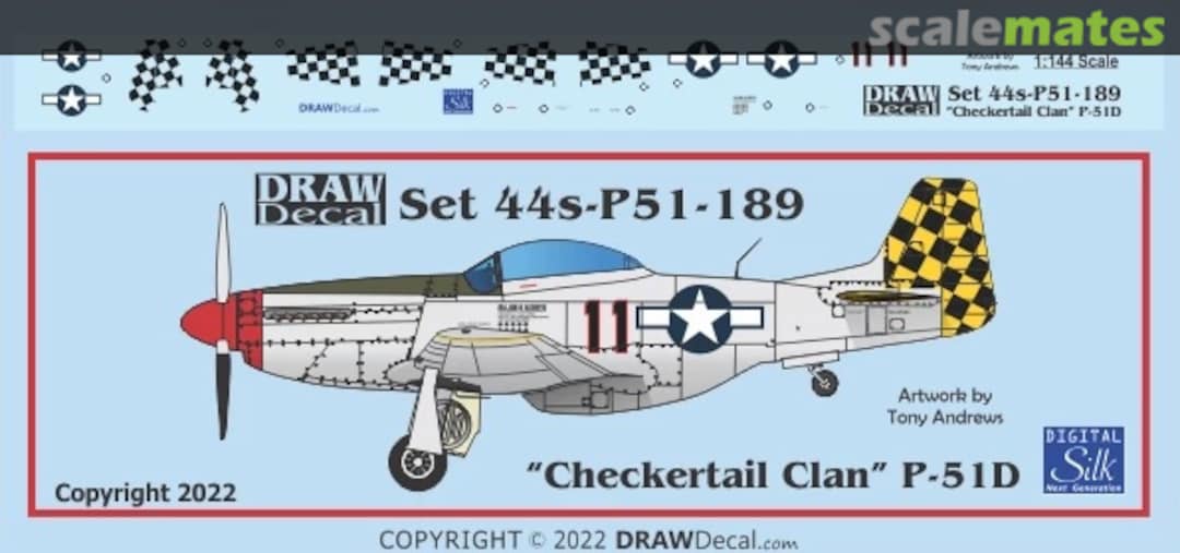 Boxart “Checkertail Clan” P-51D 44-P51-189 Draw Decal Boxart “Checkertail Clan” P-51D 44-P51-189 Draw Decal