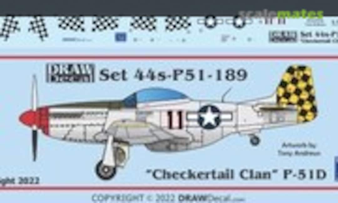 1:144 “Checkertail Clan” P-51D (Draw Decal 44-P51-189) 44-P51-189