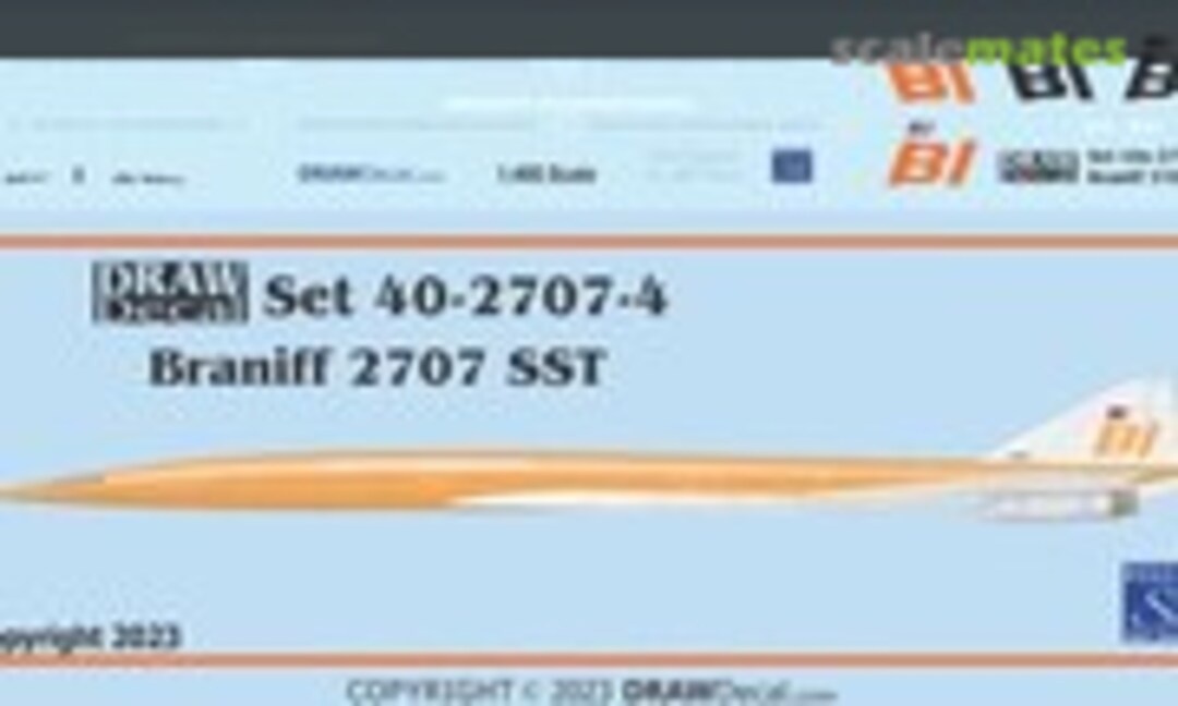 1:400 Braniff 2707 SST (Draw Decal 40-2707-4) 40-2707-4