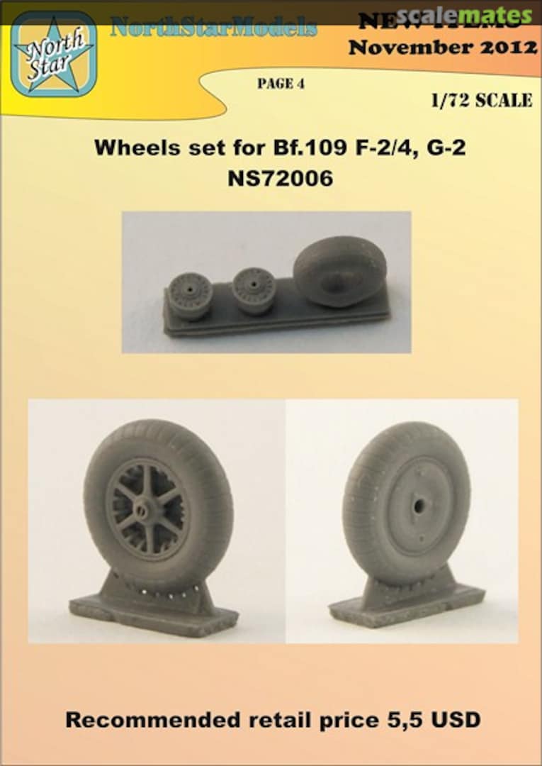 Boxart Wheels set for Bf.109 F-2/4, G-2 NS72006 North Star