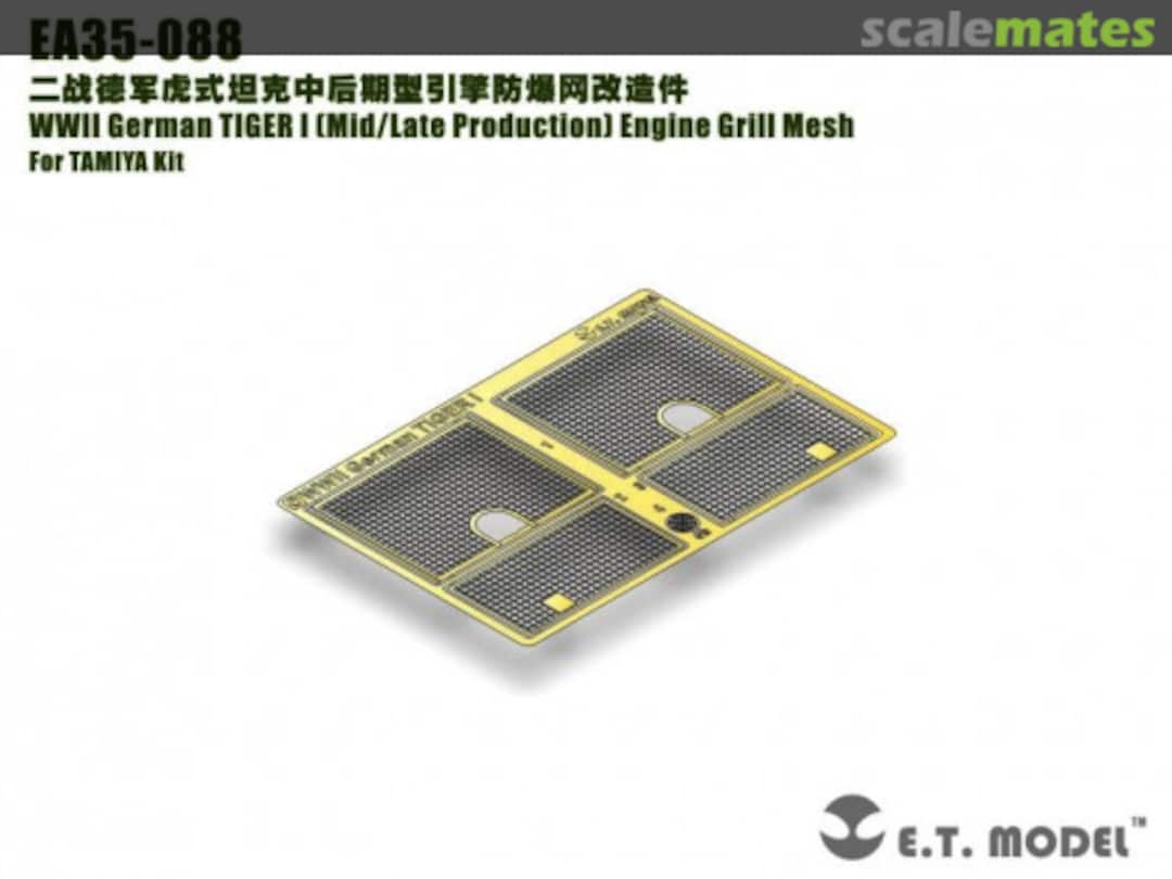 Boxart German Tiger I Mid/Late Production Engine Grill Mesh - Tamiya - EA35-088 E.T. Model Boxart German Tiger I Mid/Late Production Engine Grill Mesh - Tamiya - EA35-088 E.T. Model