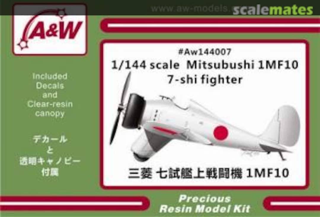 Boxart Mitsubishi 1MF10 7-shi Fighter AW144007 A&W Boxart Mitsubishi 1MF10 7-shi Fighter AW144007 A&W