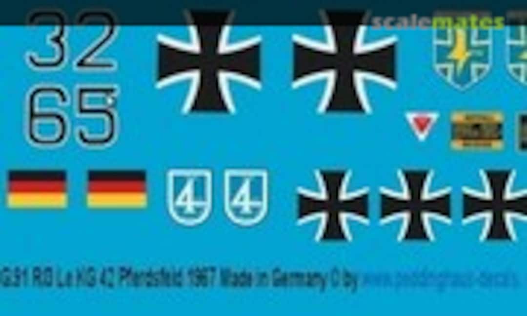 1:48 Fiat G.91 R/3 Le KG 42 Pferdsfeld 1967 (Peddinghaus-Decals EP 2795) EP 2795