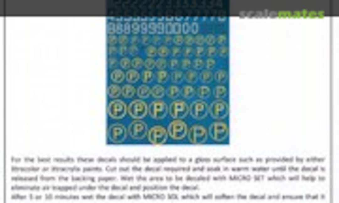 1:72 RAF Sky Numbers and Prototype Ps (Xtradecal X72213) X72213