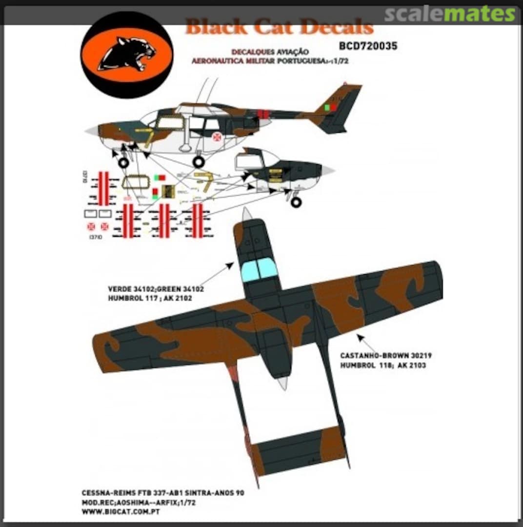 Boxart Cessna-Reims FTB 337 BC72035 Black Cat Decals Boxart Cessna-Reims FTB 337 BC72035 Black Cat Decals