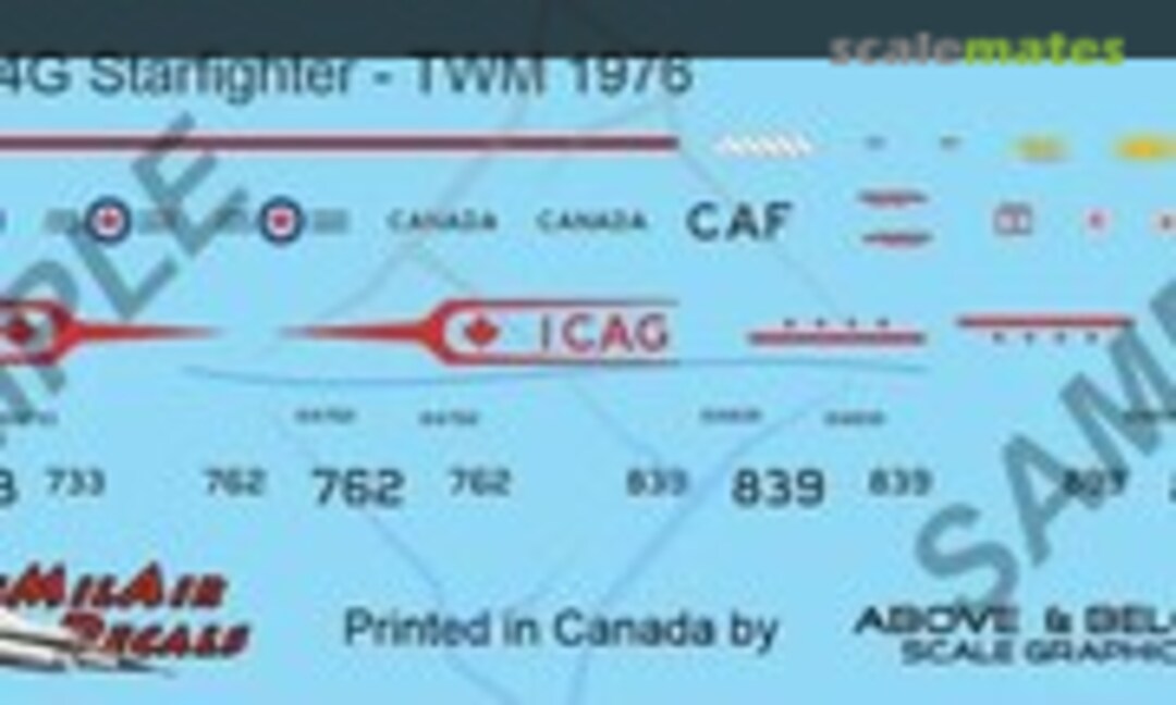1:144 Canadair CF-104 Starfighter (Above & Below Graphics 532) 532