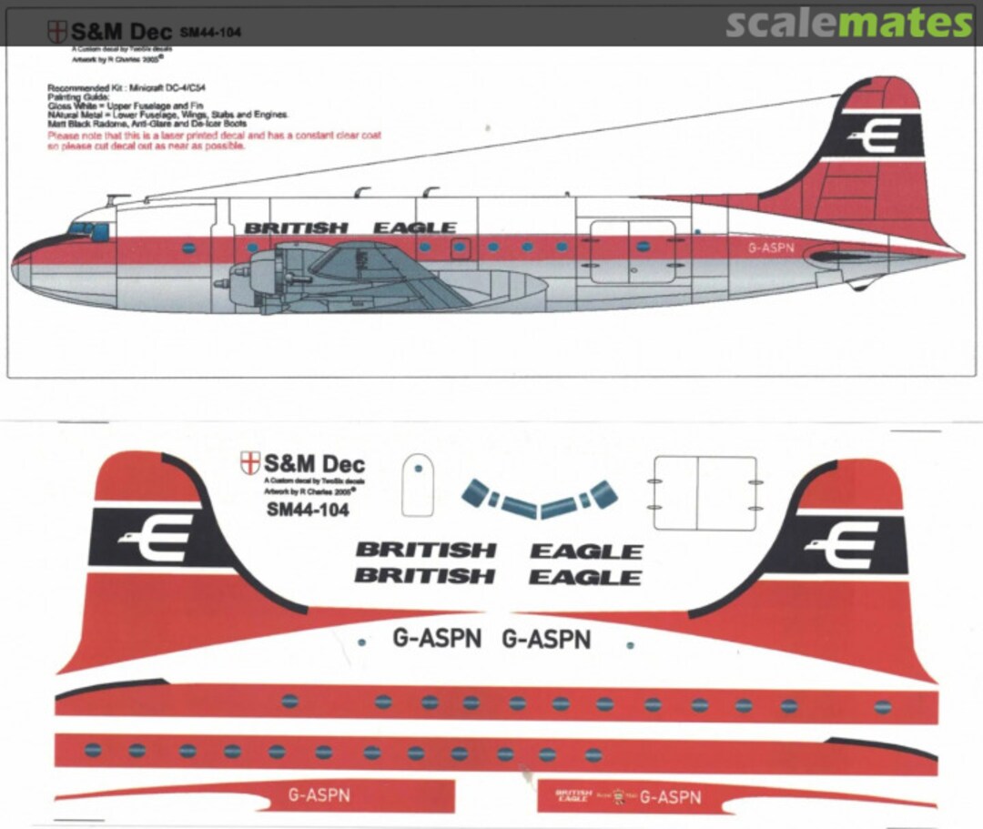 Boxart Douglas DC-4 British Eagle SM44-104 S&M Dec Boxart Douglas DC-4 British Eagle SM44-104 S&M Dec