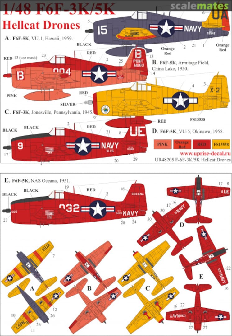 Boxart F6F-3K/5K Hellcat Drones UR48205 UpRise Decal