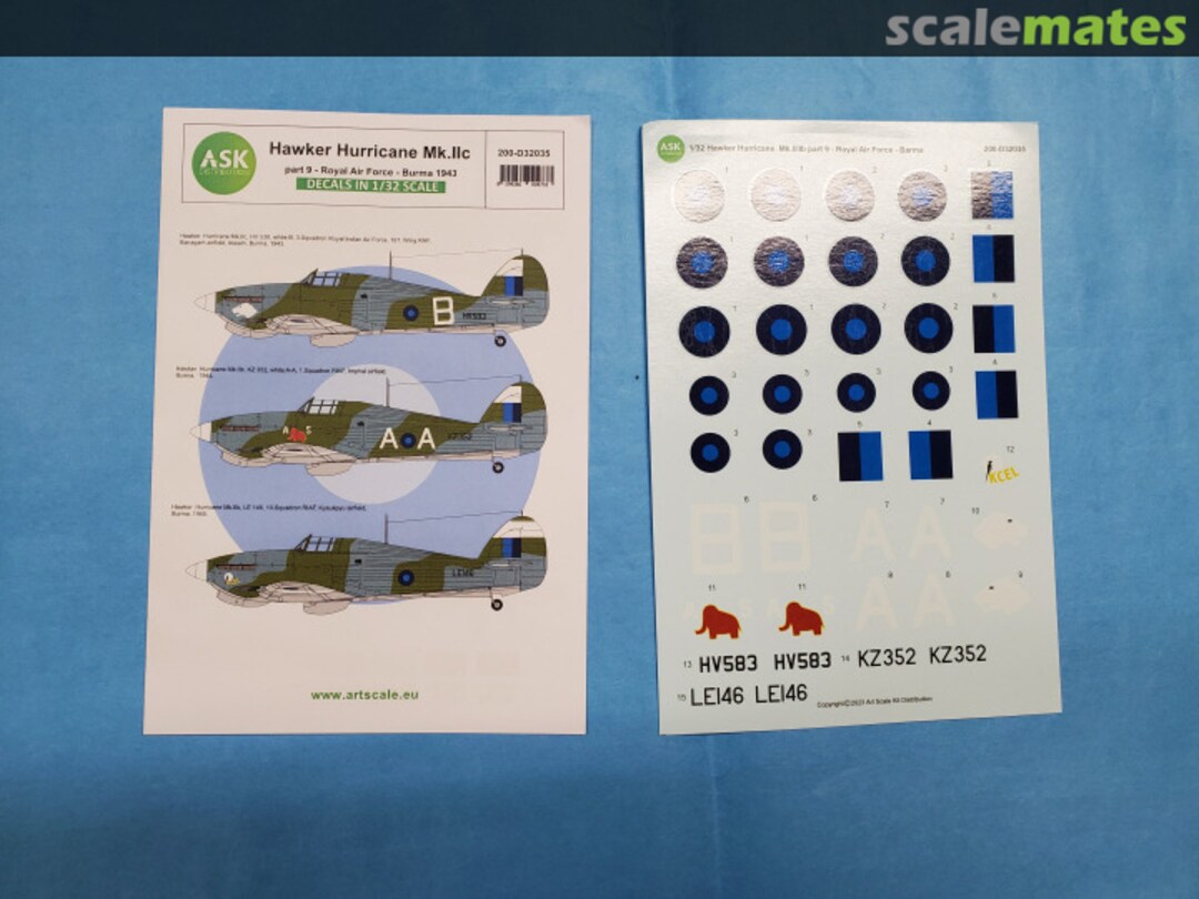 Boxart Hawker Hurricane Mk.IIc part 9 - Royal Air Force Burma 200-D32035 ASK Boxart Hawker Hurricane Mk.IIc part 9 - Royal Air Force Burma 200-D32035 ASK