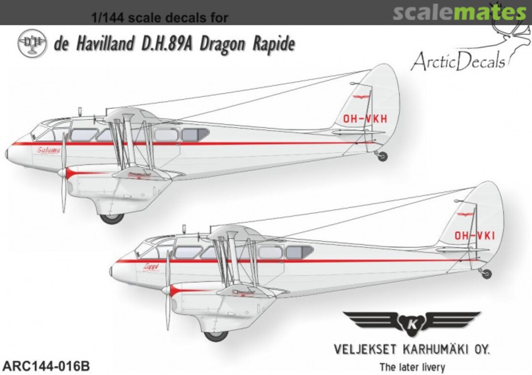 Boxart DH.89 Rapide Karhumäki Airways ARC144-016B Arctic Decals Boxart DH.89 Rapide Karhumäki Airways ARC144-016B Arctic Decals