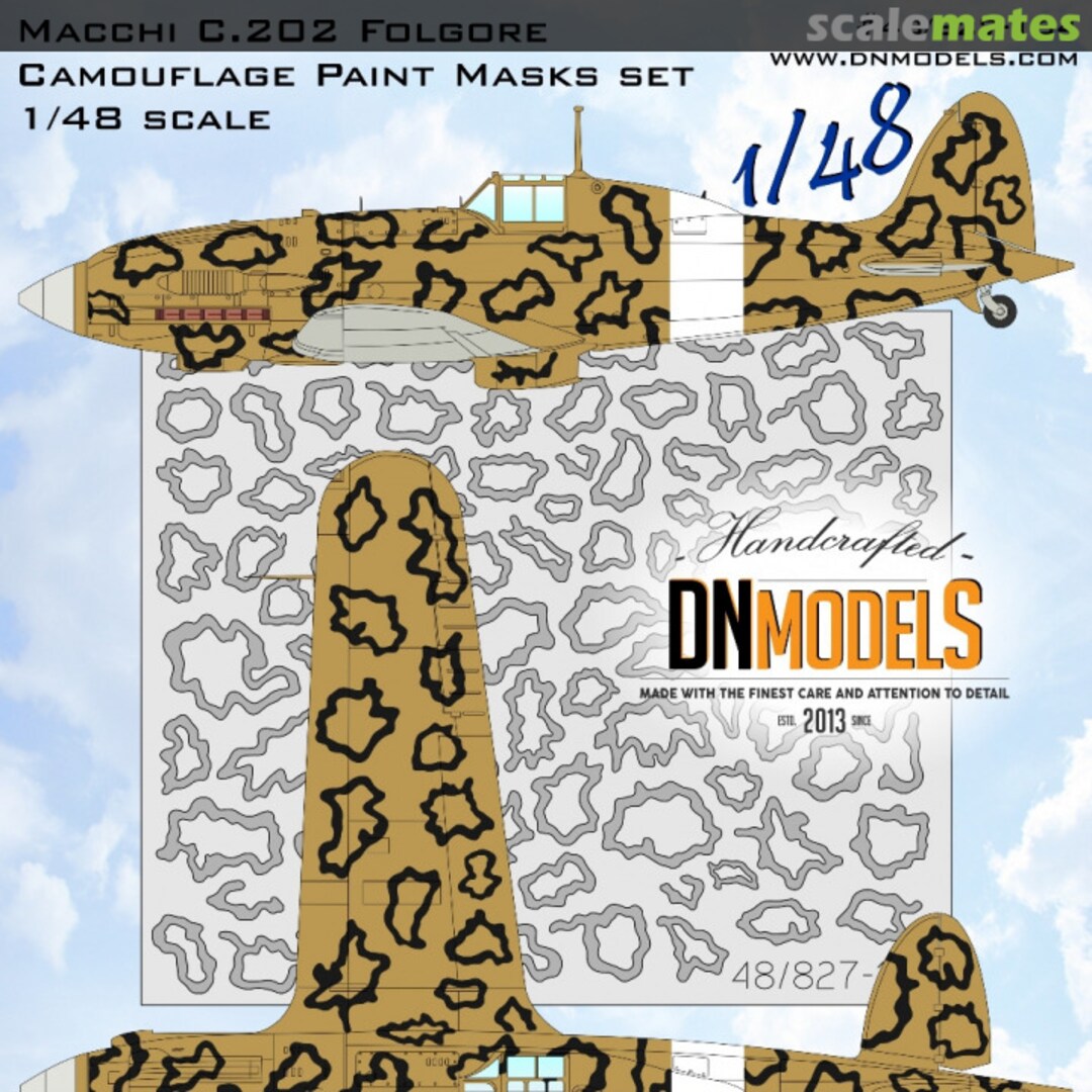 Boxart MC.202 Folgore Camouflage paint masks set 48/827-164 DN Models