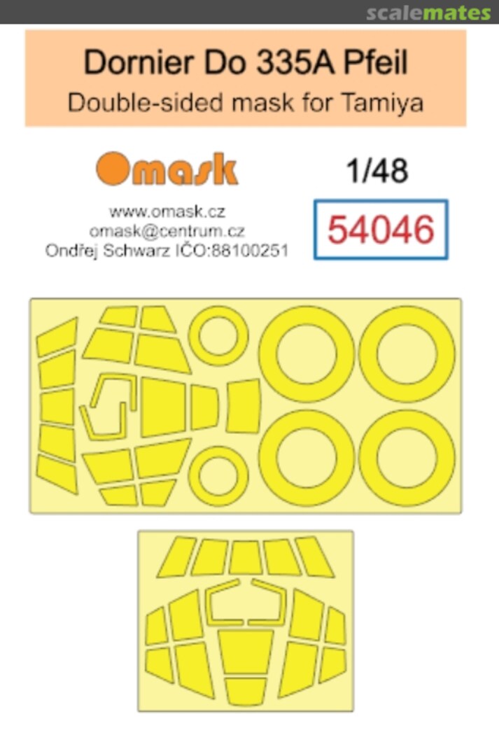 Boxart Dornier Do 335 A Pfeil Double-Sided Masks (for Tamiya kits) 54046 Omask Boxart Dornier Do 335 A Pfeil Double-Sided Masks (for Tamiya kits) 54046 Omask