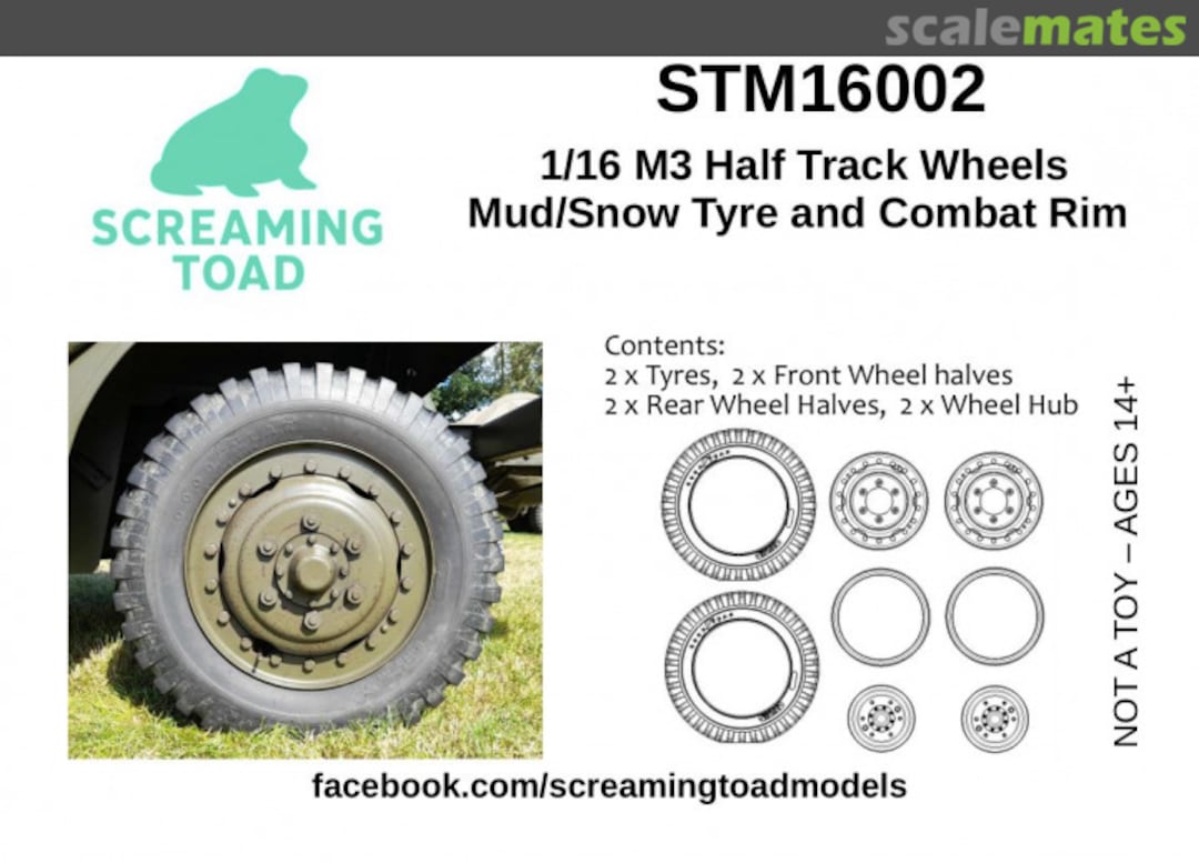 Boxart M3 Half Track wheels - Mud/Snow Tyre and Combat Rim STM16002 Screaming Toad Models Boxart M3 Half Track wheels - Mud/Snow Tyre and Combat Rim STM16002 Screaming Toad Models