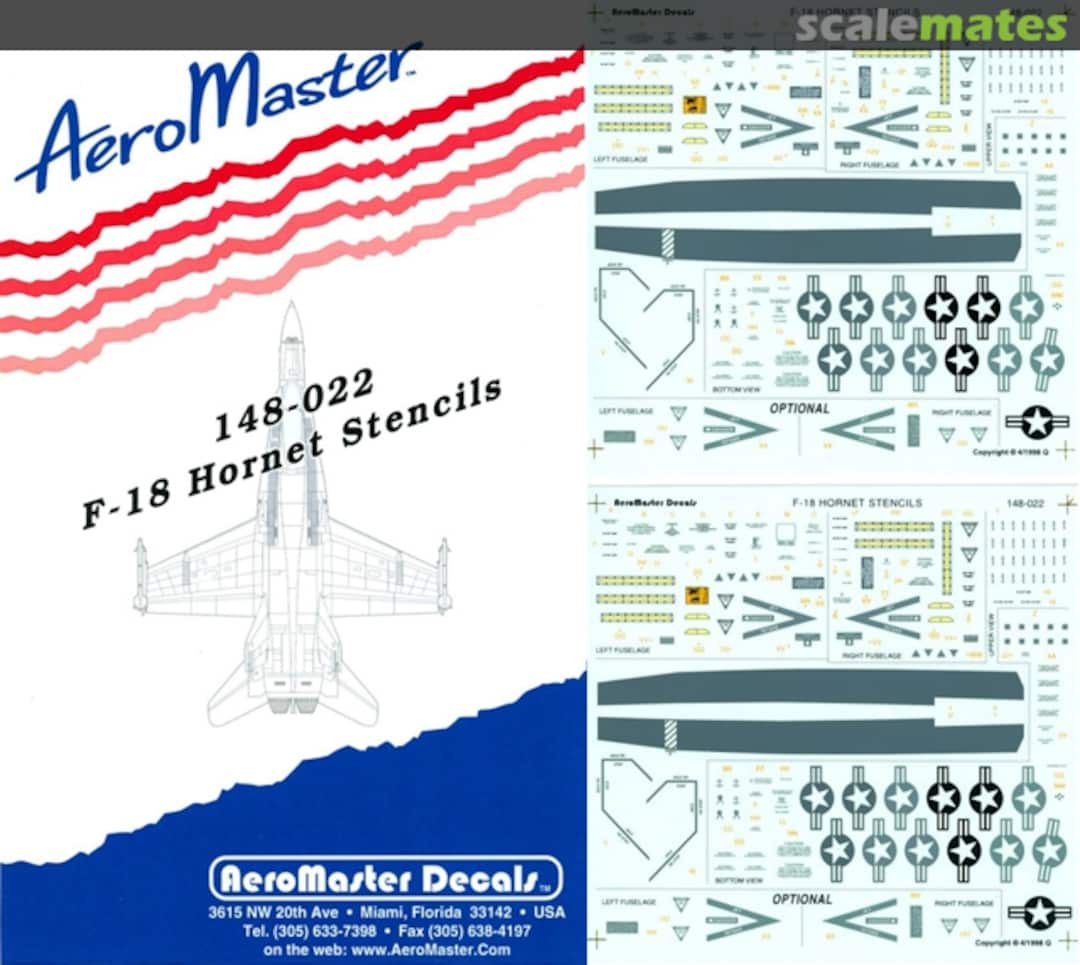 Boxart F-18 Hornet Stencils 148-022 AeroMaster Boxart F-18 Hornet Stencils 148-022 AeroMaster