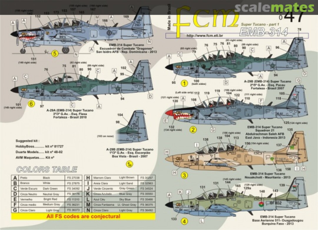 Boxart EMB-314 Super Tucano Part 1 48-047 FCM