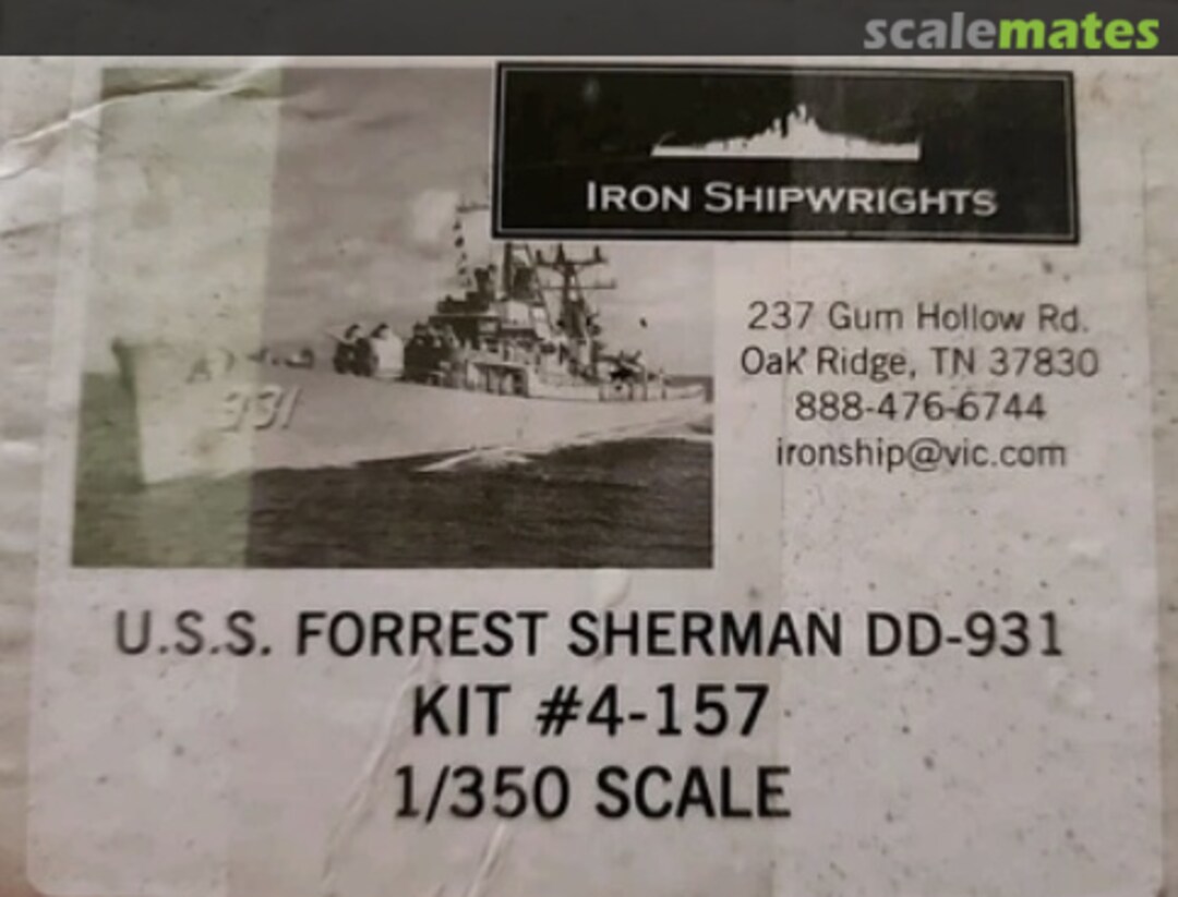 Boxart USS Forrest Sherman DD-931 4-157 Iron Shipwrights Boxart USS Forrest Sherman DD-931 4-157 Iron Shipwrights