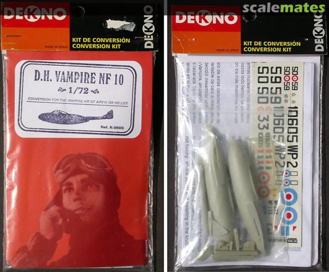Boxart D.H. Vampire NF.10 - Conversion K-0600 Dekno Models