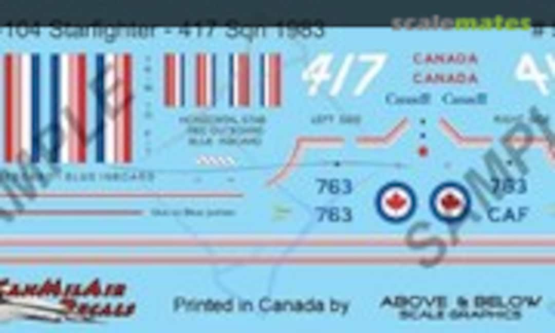1:144 Canadair CF-104 Starfighter (Above & Below Graphics 506) 506