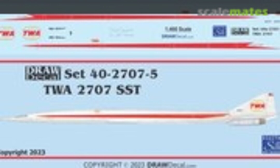1:400 TWA 2707 SST (Draw Decal 40-2707-5) 40-2707-5