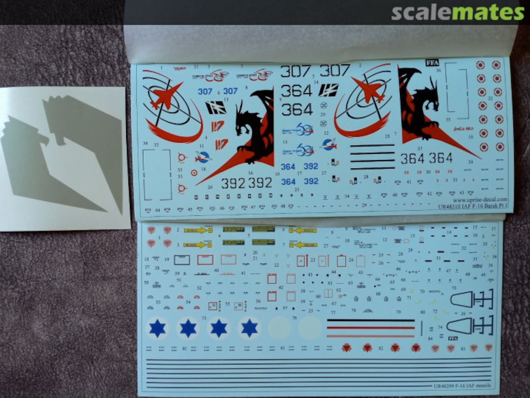Contents F-16C Barak Block 30 - Late Tail Arts UR48310 UpRise Decal Contents F-16C Barak Block 30 - Late Tail Arts UR48310 UpRise Decal
