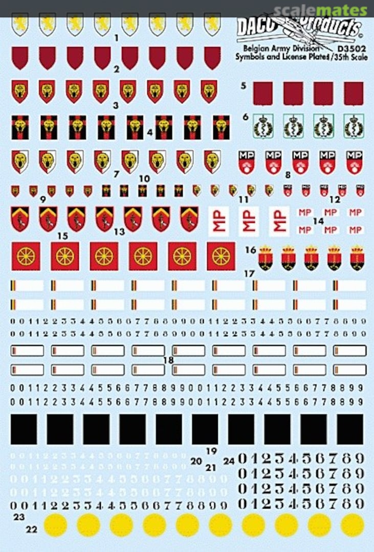 Boxart Belgian Army Division Emblems and License Plates DCD3502 Daco Products