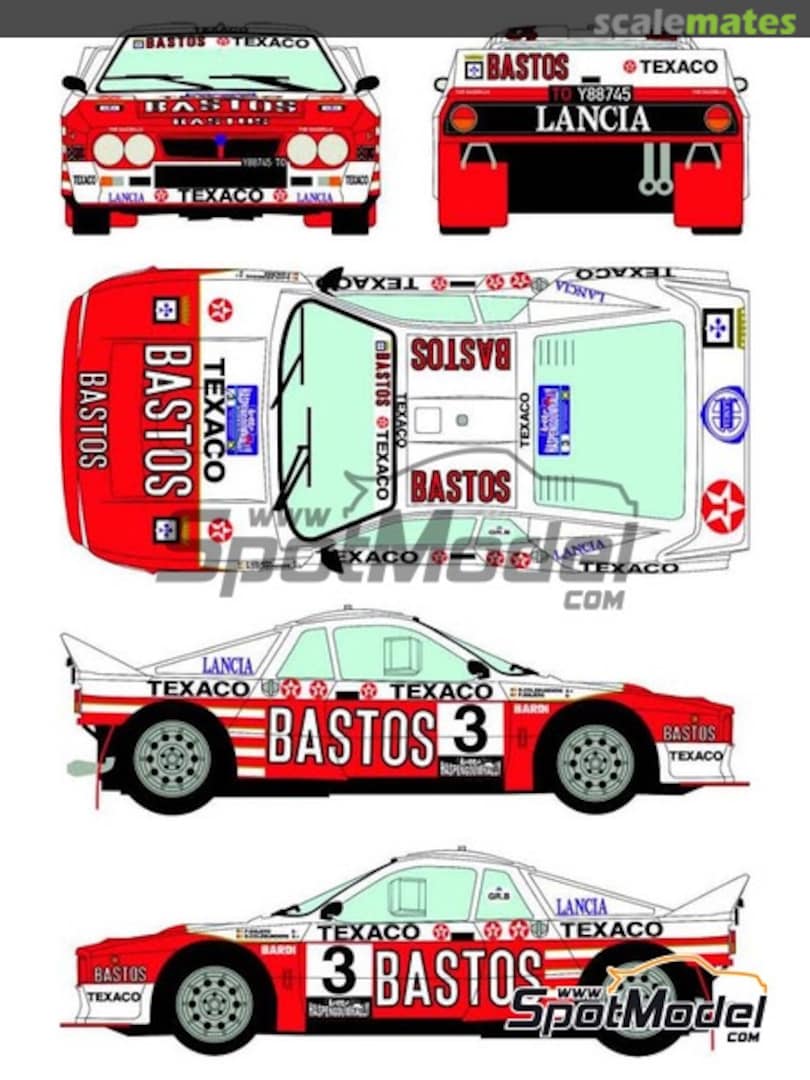 Boxart Lancia 037 Rally Bastos Texaco Rally Team #3 RD24-022 Racing Decals 43 Boxart Lancia 037 Rally Bastos Texaco Rally Team #3 RD24-022 Racing Decals 43