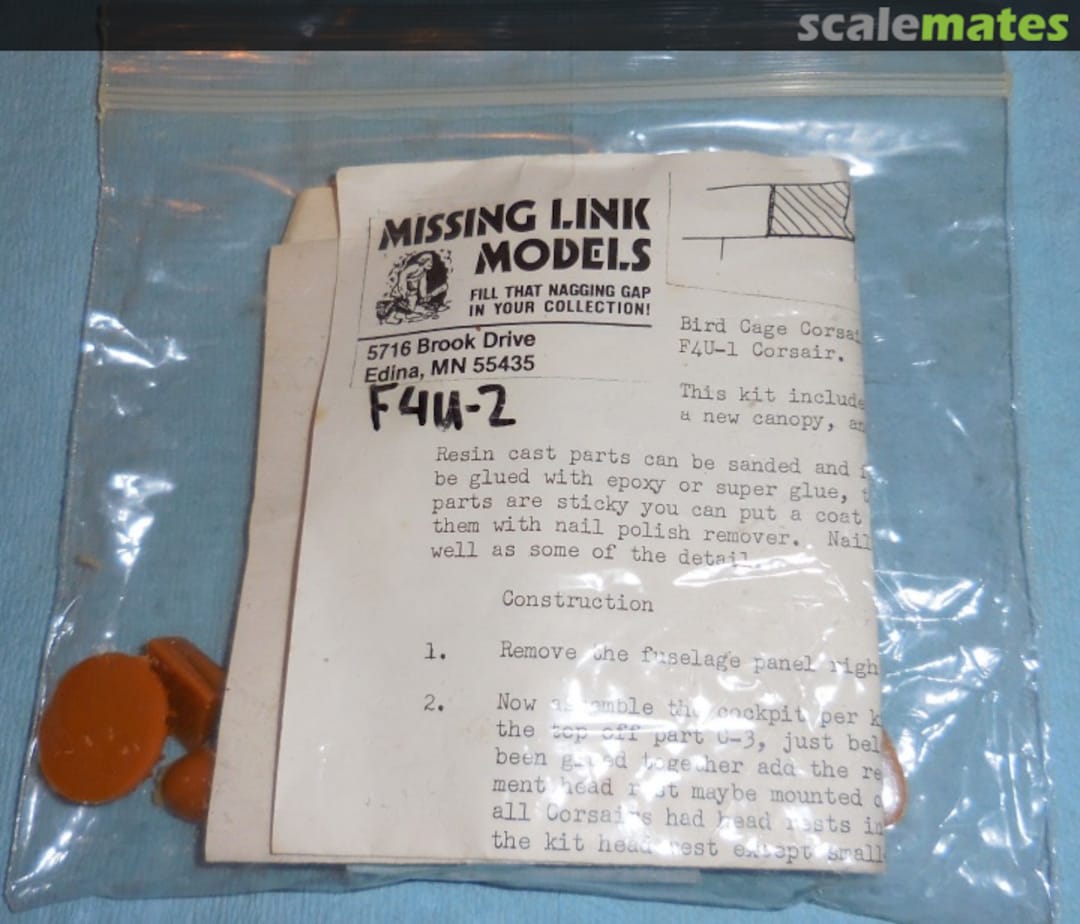 Boxart F4U-1 Corsair Birdcage Conversion ML0xx Missing Link Models Boxart F4U-1 Corsair Birdcage Conversion ML0xx Missing Link Models