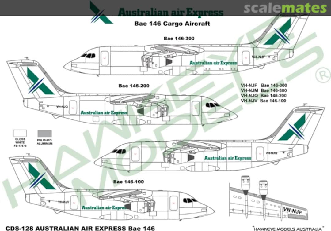 Boxart Australian Air Express - BAe.146-100/200/300. CDS-128 Hawkeye Models Boxart Australian Air Express - BAe.146-100/200/300. CDS-128 Hawkeye Models