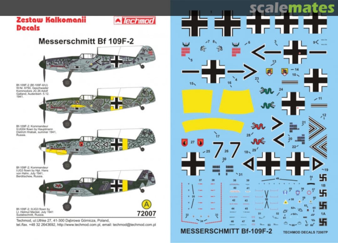 Boxart Messerschmitt Bf 109 F-2 72007P Techmod Boxart Messerschmitt Bf 109 F-2 72007P Techmod