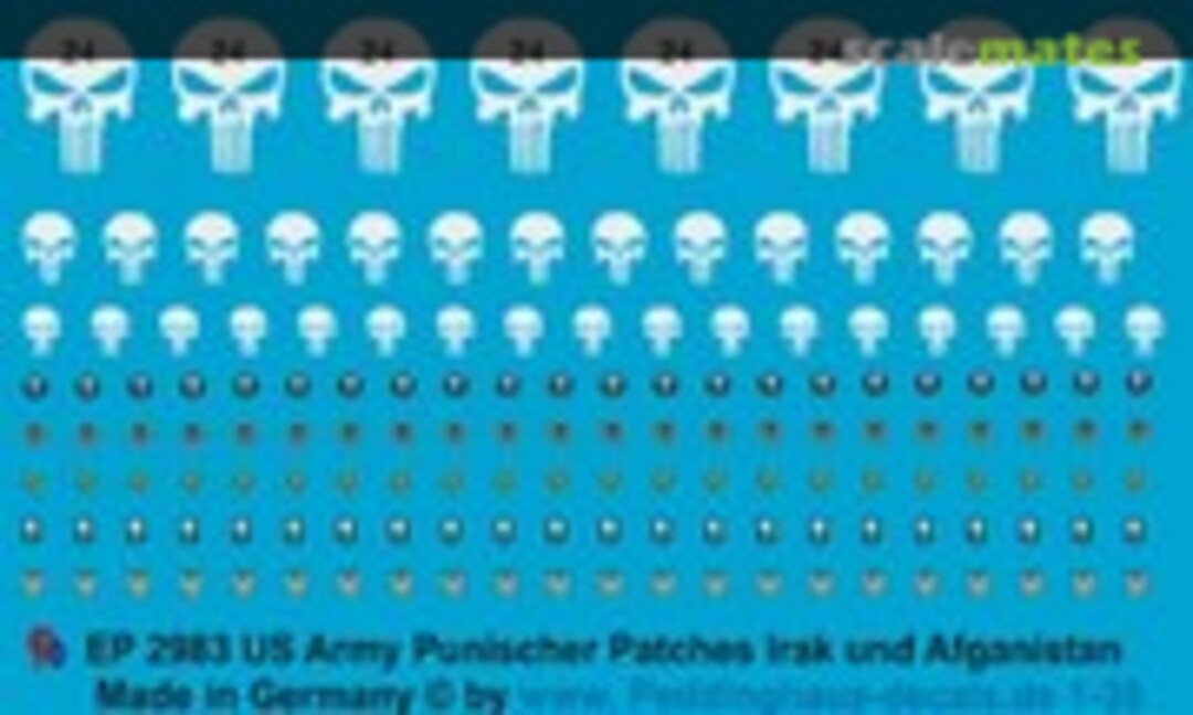 1:35 Punisher Patches US Army Irak/Afghanistan (Peddinghaus-Decals EP 2983) EP 2983