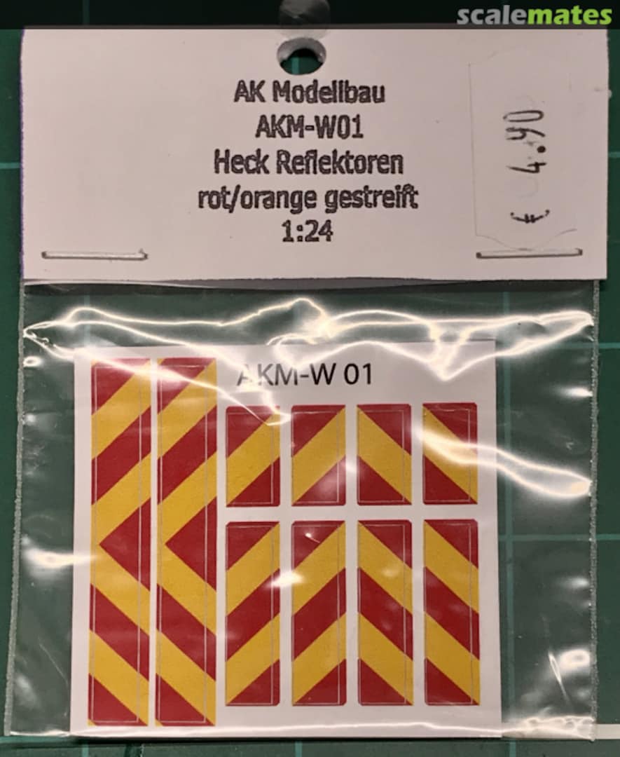 Boxart Heck Reflektoren rot/orange gestreift AKM-W01 AK Modellbau Boxart Heck Reflektoren rot/orange gestreift AKM-W01 AK Modellbau