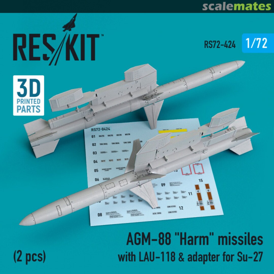 Boxart AGM-88 HARM missiles with LAU-118 & adapter RS72-0424 ResKit