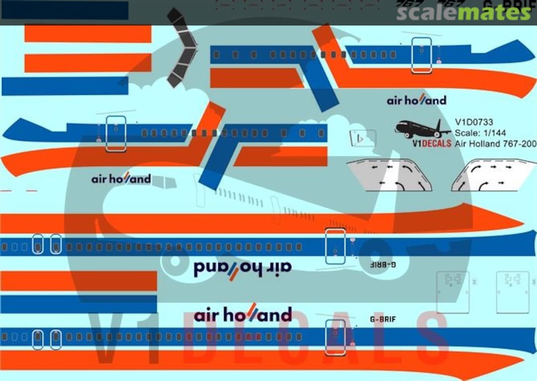 Boxart Air Holland Boeing 767-200 V1D0733-144 V1 Decals Boxart Air Holland Boeing 767-200 V1D0733-144 V1 Decals