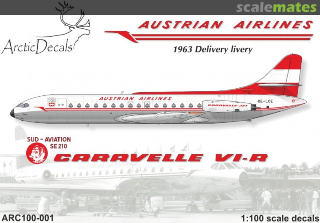 Boxart SE. 210 Caravelle VI-R Austrian Airlines ARC100-001 Arctic Decals Boxart SE. 210 Caravelle VI-R Austrian Airlines ARC100-001 Arctic Decals