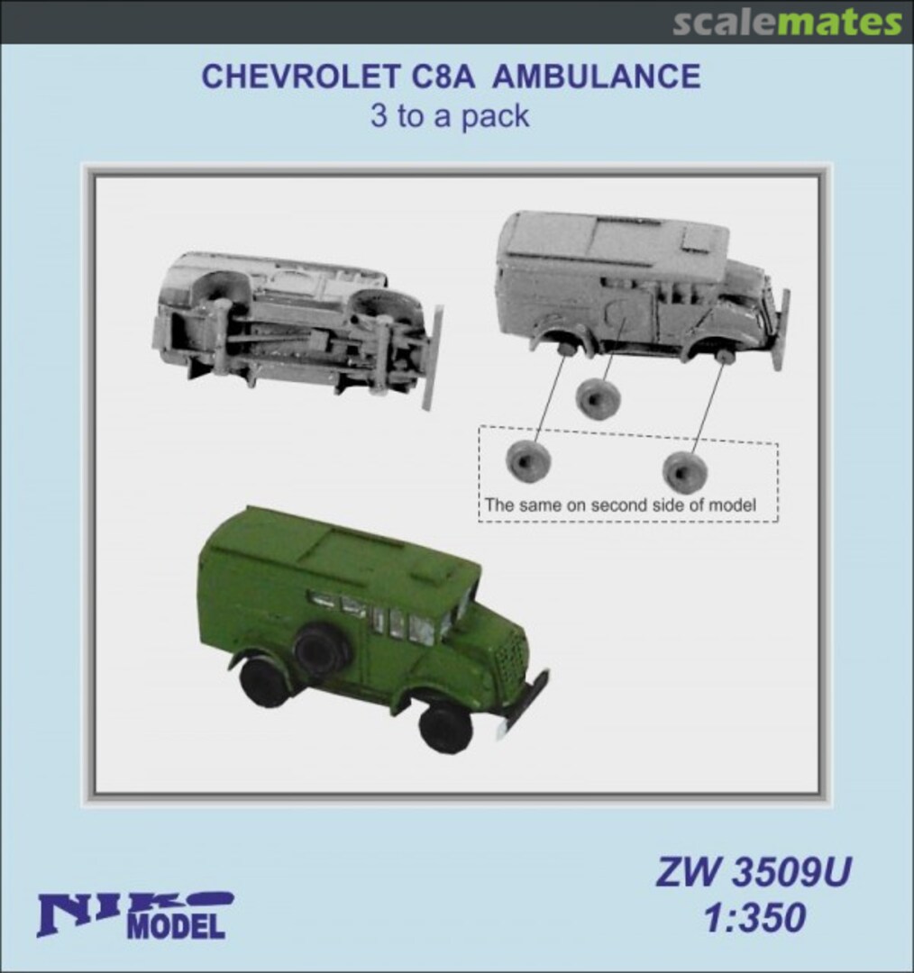 Boxart Chevolet C8A Ambulance (3pack) ZW3509U Niko Model Boxart Chevolet C8A Ambulance (3pack) ZW3509U Niko Model