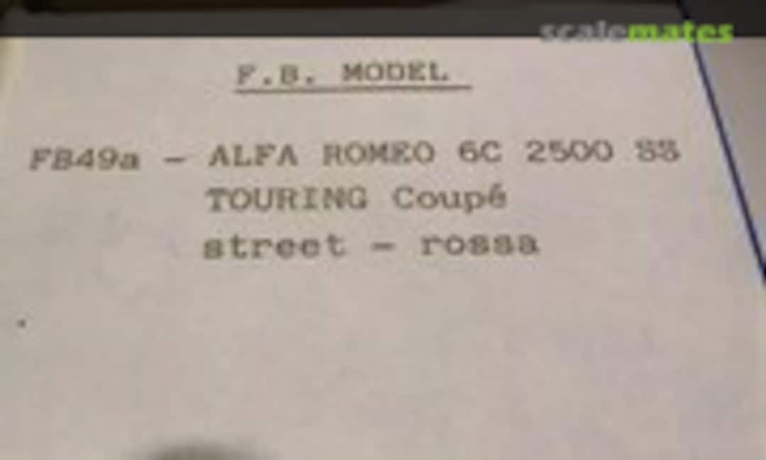 1:43 Alfa Romeo 6C 2500 SS Coupé (FB Model FB49A) FB49A