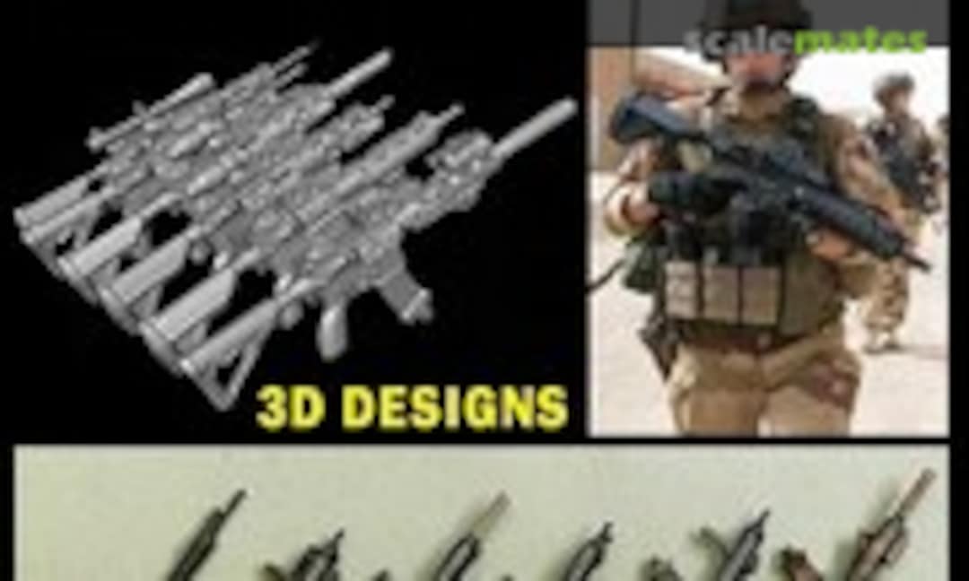 1:35 French HK416F-C Court - Special Forces - HK417F - 6pcs (Blast Models BL35422K) BL35422K