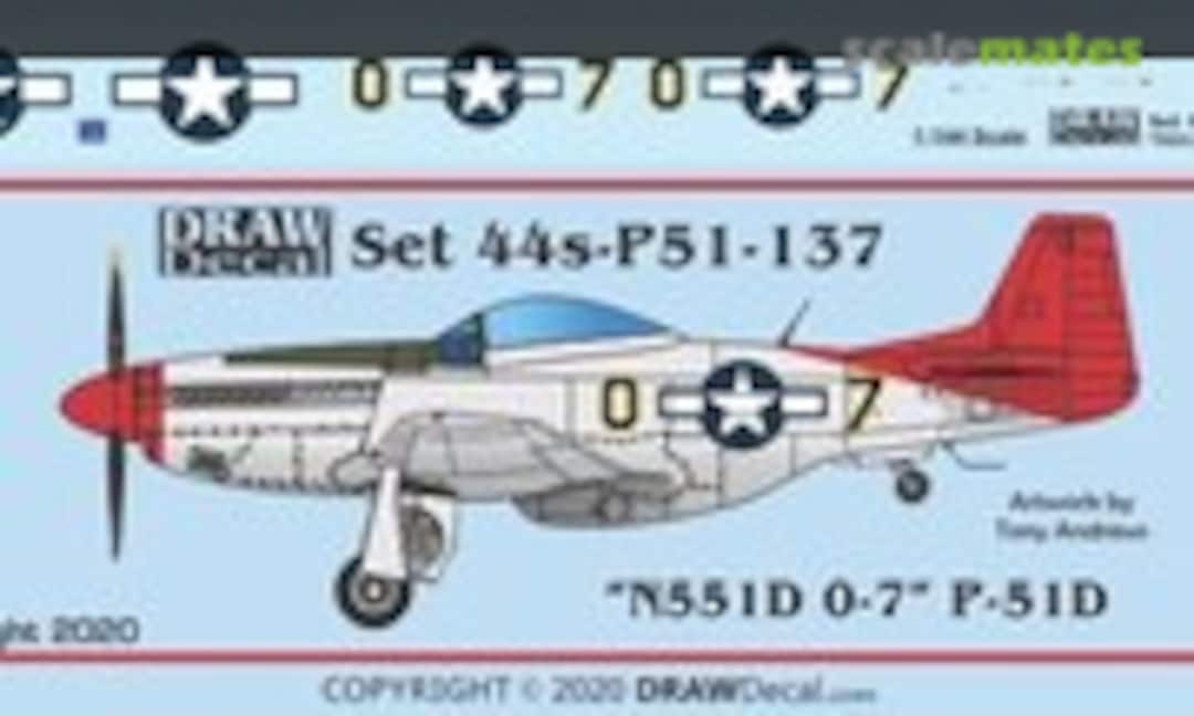1:144 “N551D 0-7” P-51D (Draw Decal 44-P51-137) 44-P51-137