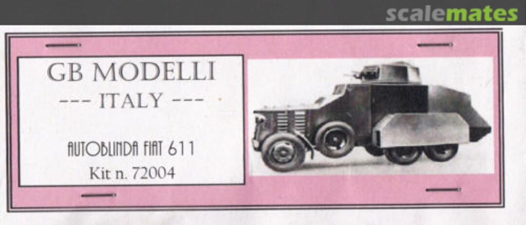 Boxart Autoblinda Fiat 611 72004 GB Modelli Boxart Autoblinda Fiat 611 72004 GB Modelli