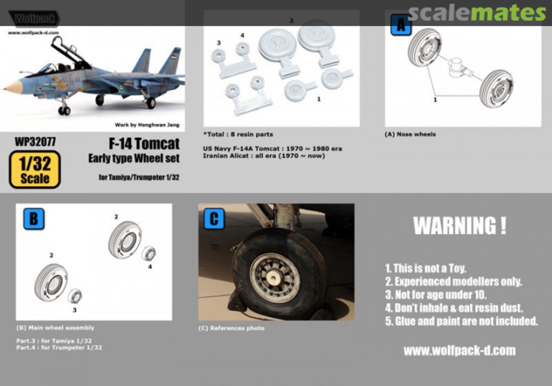 Contents F-14 Tomcat Early Type Wheel Set WP32077 Wolfpack