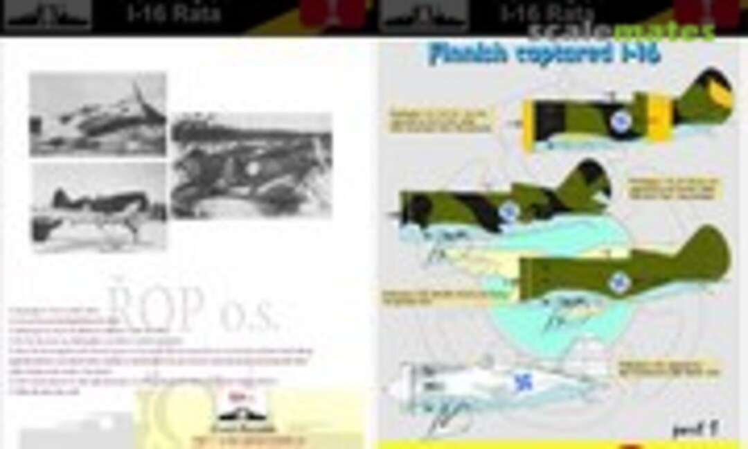 1:72 POLIKARPOV I-16 RATA - FINNISH CAPTURED I-16 (ROP o.s. MNFDL72026) MNFDL72026