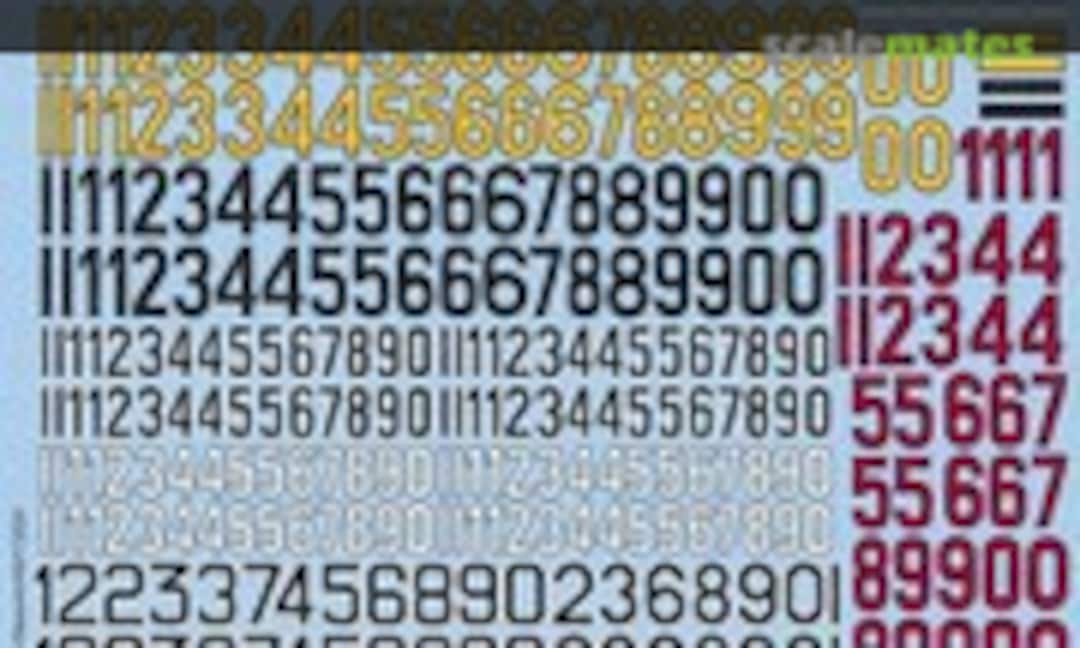 1:72 Luftwaffe/German Fighter Identification Numbers for Messerschmitt Bf-109F/Bf-109G/Bf-109K & Focke-Wulf Fw-190 (Kits-World KW172029) KW172029