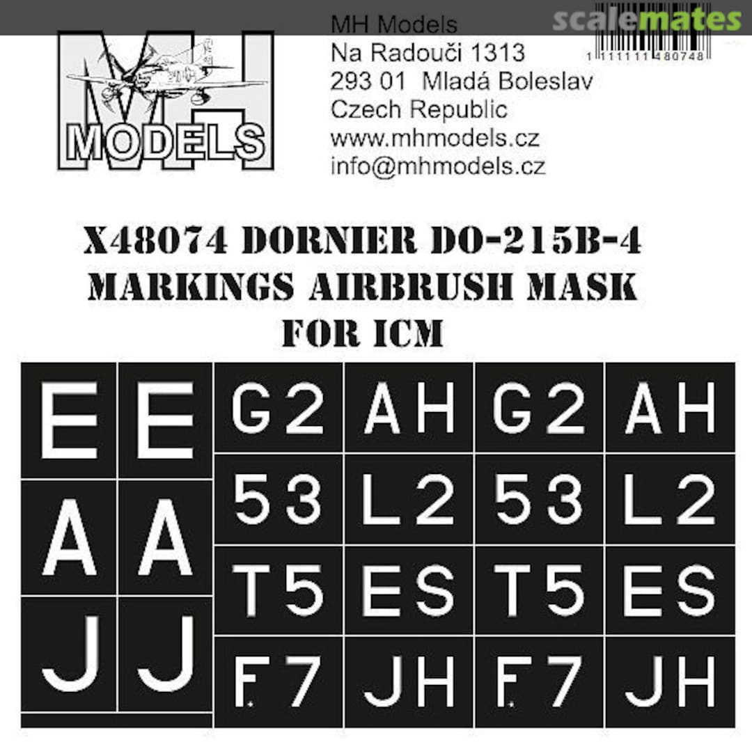 Boxart Dornier Do-215B-4 Markings Airbrush Mask X48074 MH Models Boxart Dornier Do-215B-4 Markings Airbrush Mask X48074 MH Models