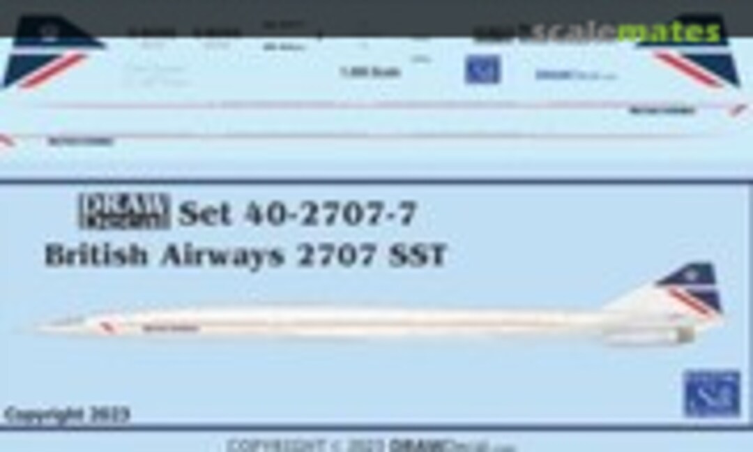 1:400 British Airways 2707 SST (Draw Decal 40-2707-7) 40-2707-7
